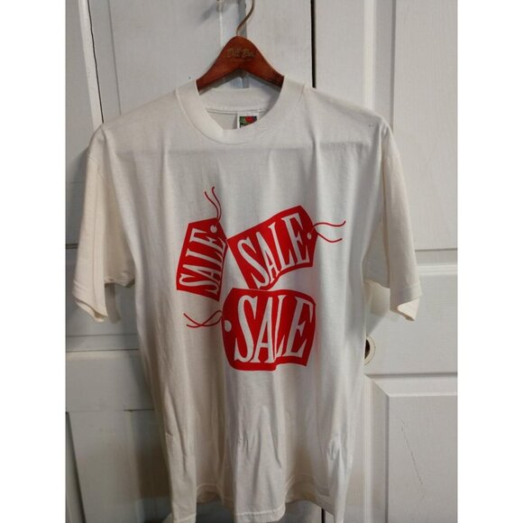 Fruit Of The Loom Best White T-Shirt With Red "Sale" Graphic Design L - Picture 1 of 5